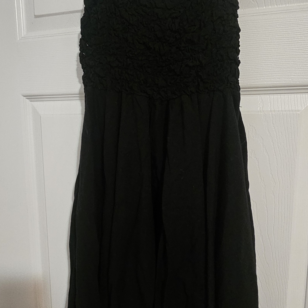 Just From Bali Black Spaghetti Strapped Dress Or Beach Cover O/S